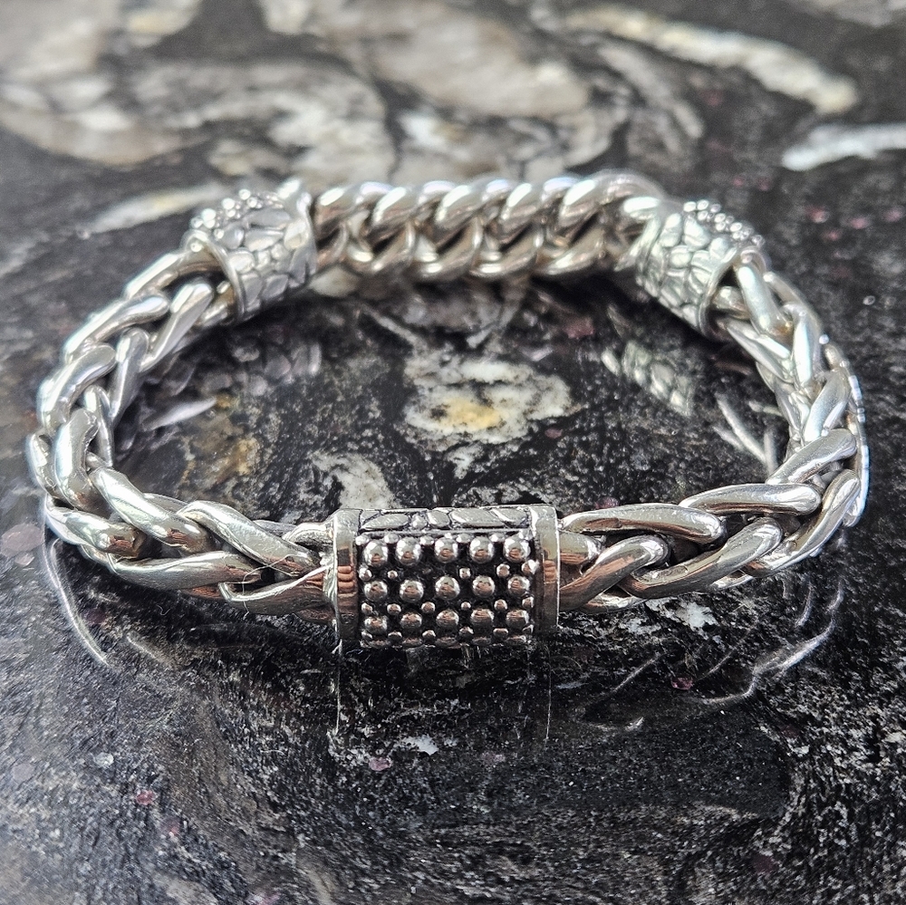 House of Bali by George Thomas Sterling Silver Braided Bracelet Size 7.5